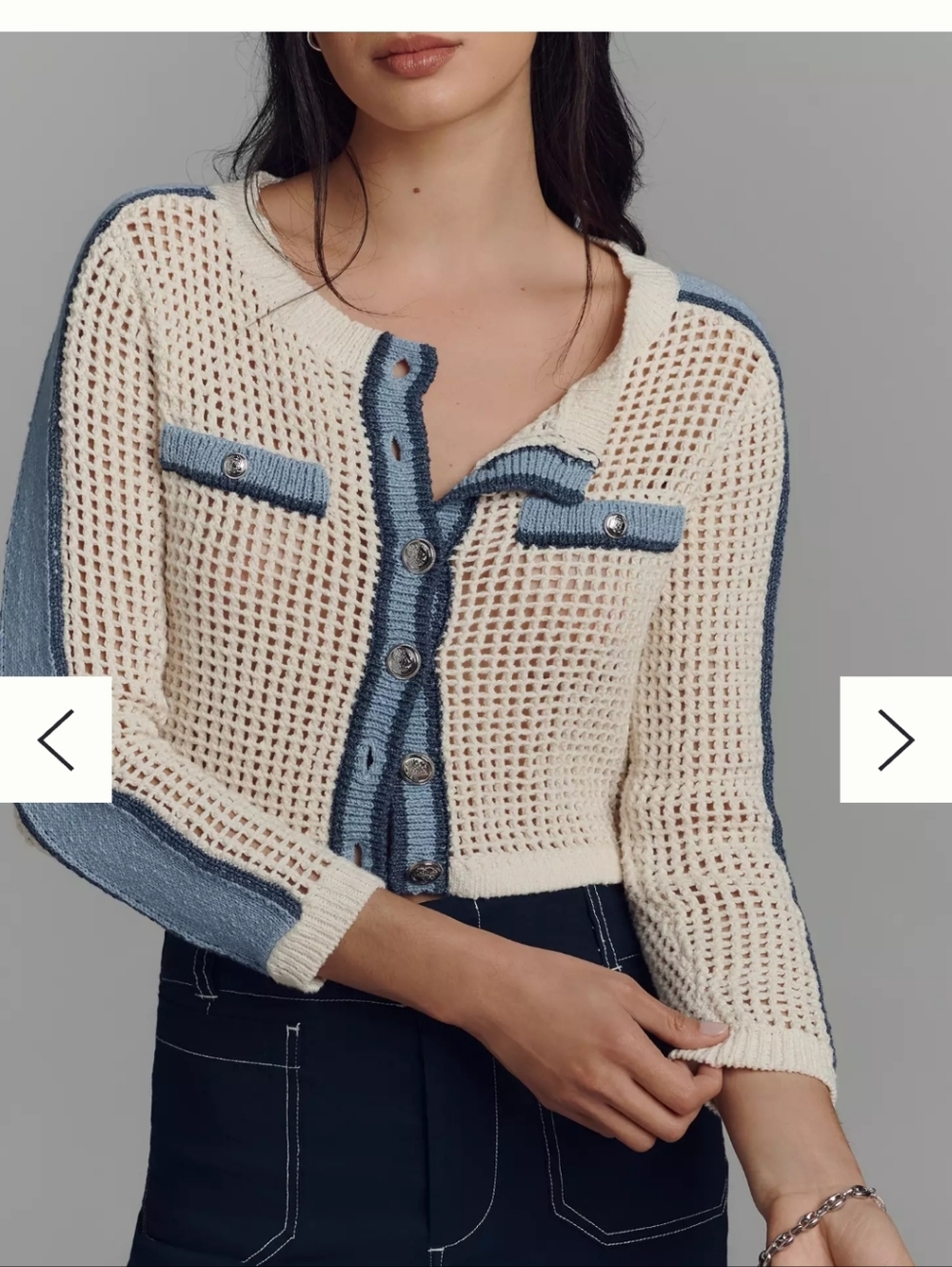 Central Park West Mesh Stitch Cardigan